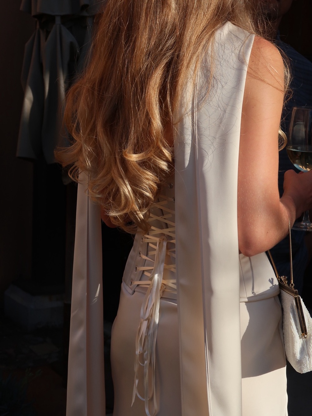 Custom Ivory Bridal Corset, Maxi Skirt & Scarf Set – 3 Piece - Picture 6 of 7